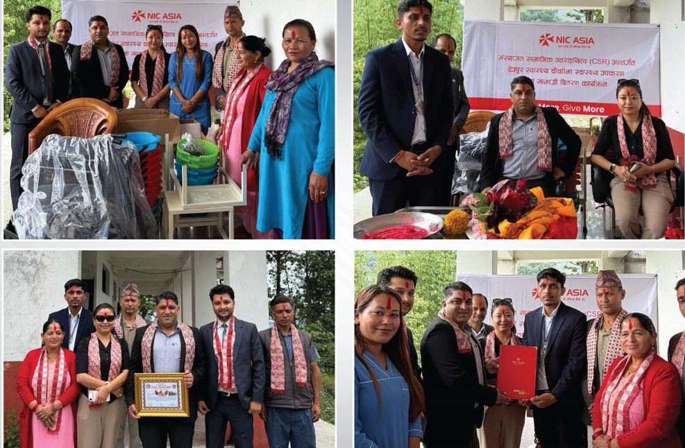 एनआईसी एशिया बैंकद्वारा देउपुर स्वास्थ्य चौकीलाई स्वास्थ्य सामग्री सहयोग